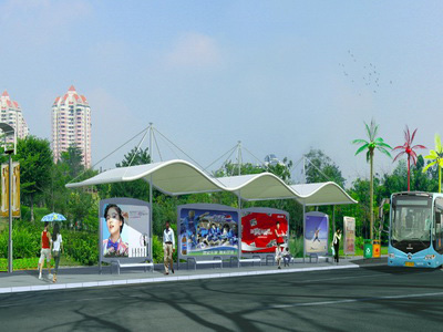 公交站台膜结构,公交车站膜结构,公共汽车停靠站膜结构